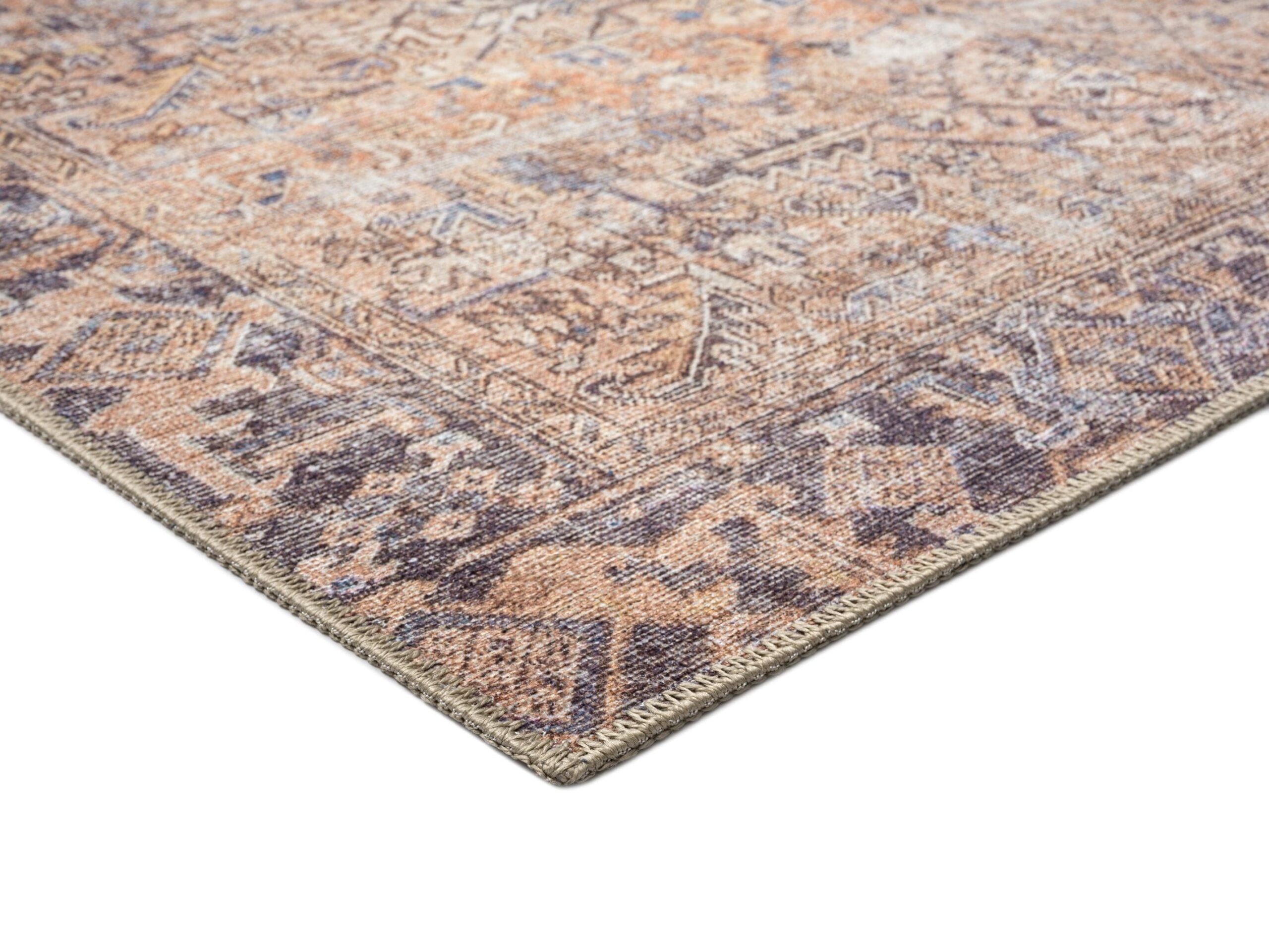 anyel brown and blue traditional distressed washable runner rug anyel brown and blue traditional distressed washable runner rug