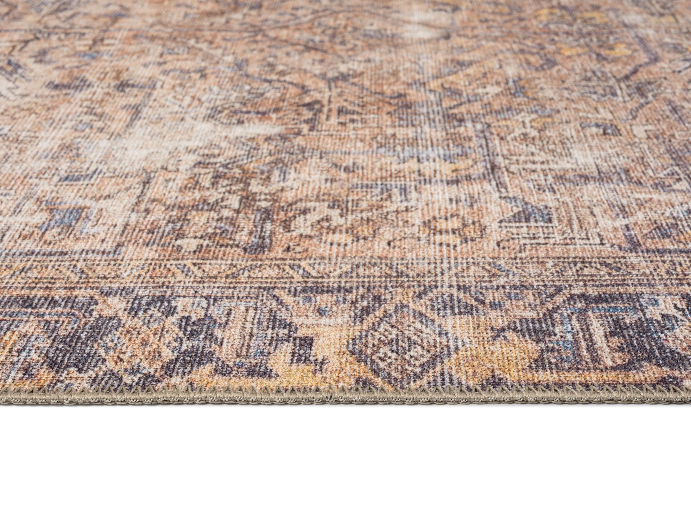 anyel brown and blue traditional distressed washable runner rug anyel brown and blue traditional distressed washable runner rug