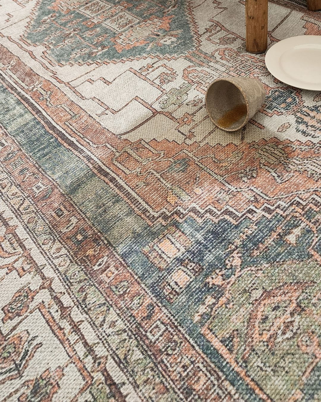 priya orange and green traditional distressed washable rug priya orange and green traditional distressed washable rug