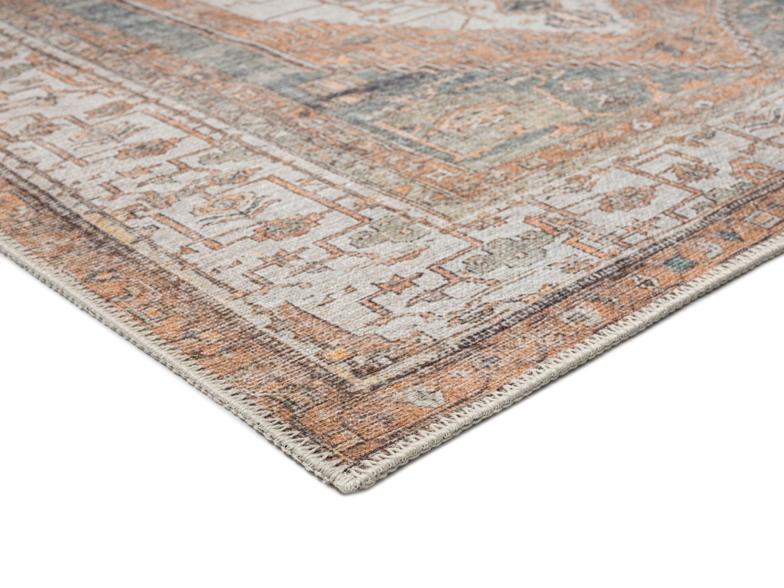 priya orange and green traditional distressed washable rug priya orange and green traditional distressed washable rug