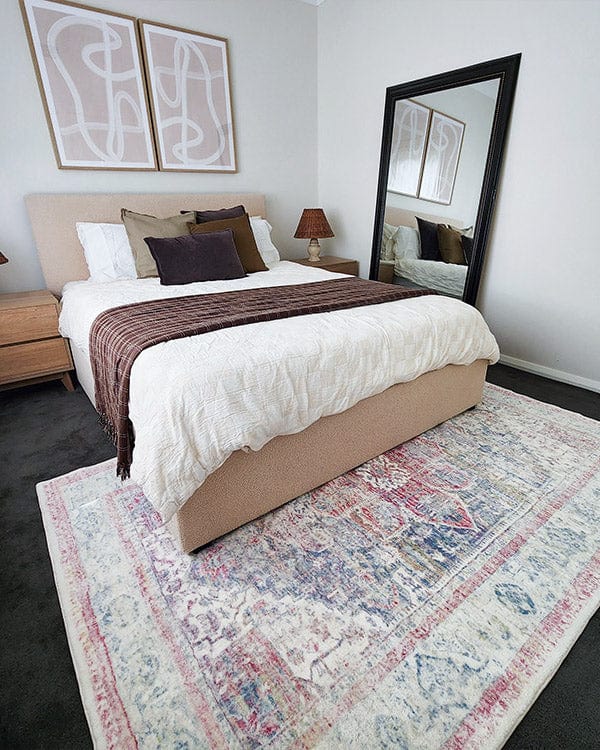 seri pink and blue medallion washable rug seri pink and blue medallion washable rug