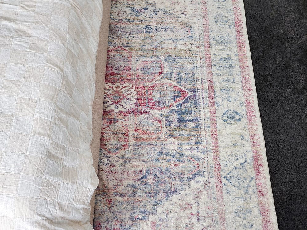 seri pink and blue medallion washable rug seri pink and blue medallion washable rug