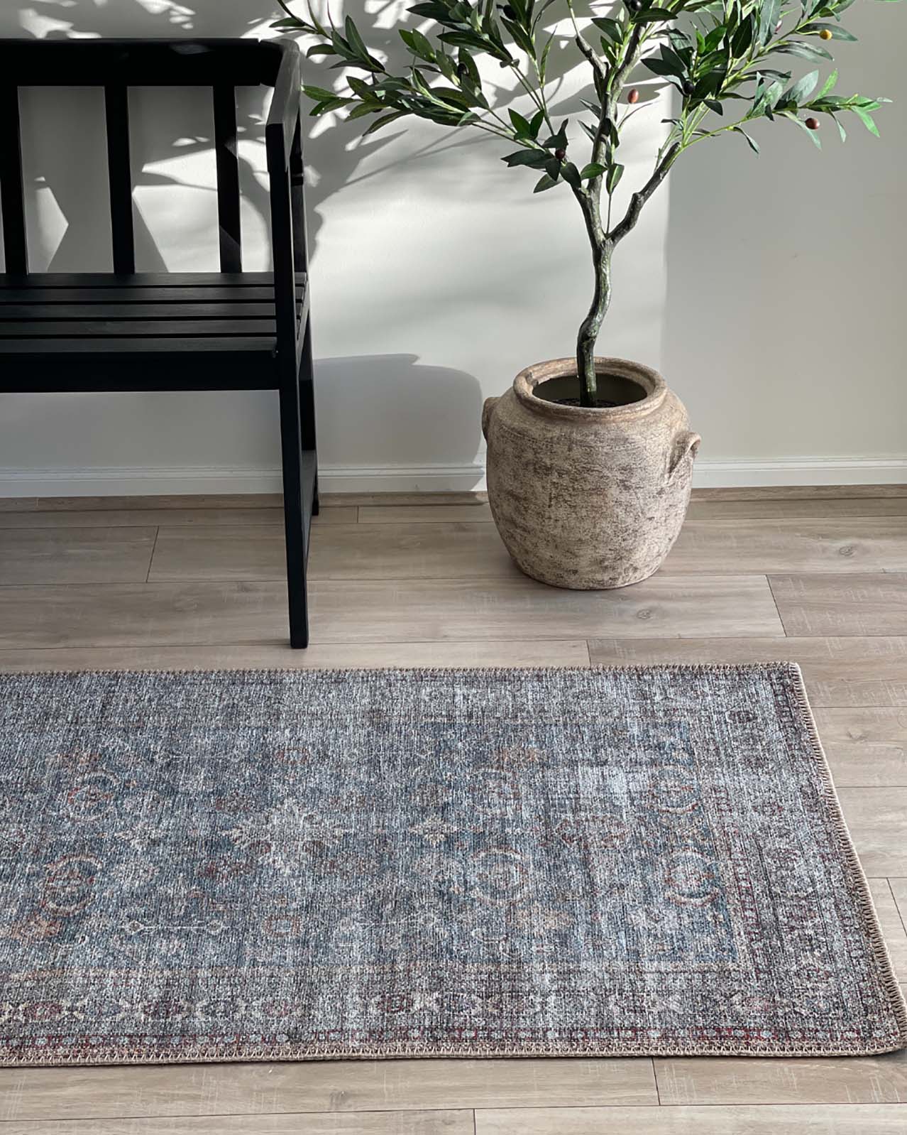 sorra blue and brown traditional distressed washable runner rug sorra blue and brown traditional distressed washable runner rug