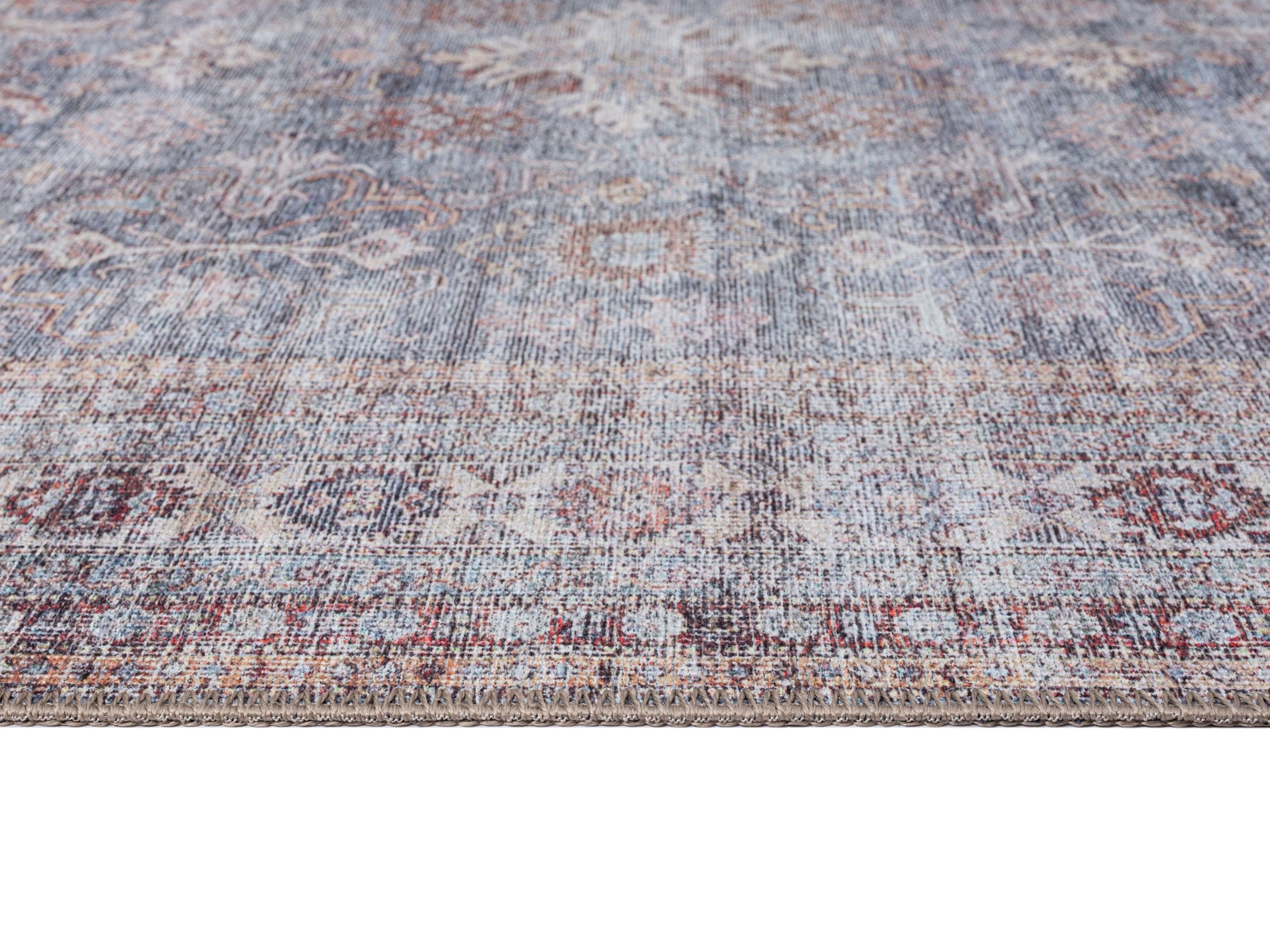 sorra blue and brown traditional distressed washable runner rug sorra blue and brown traditional distressed washable runner rug