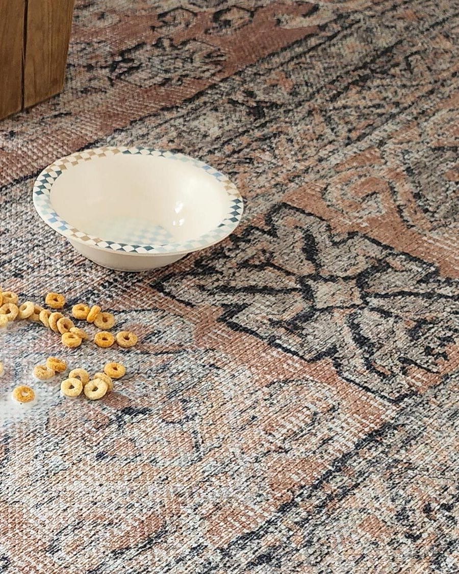 sydelle brown and grey traditional distressed washable rug sydelle brown and grey traditional distressed washable rug