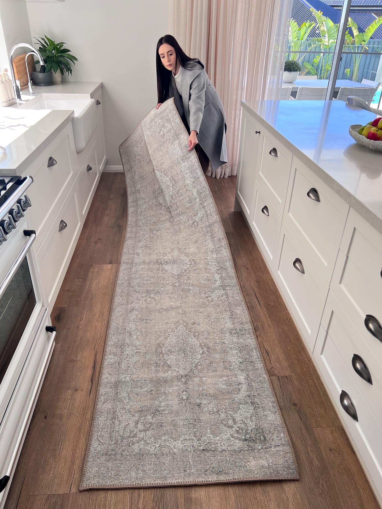 tinka beige and grey traditional distressed washable runner rug tinka beige and grey traditional distressed washable runner rug