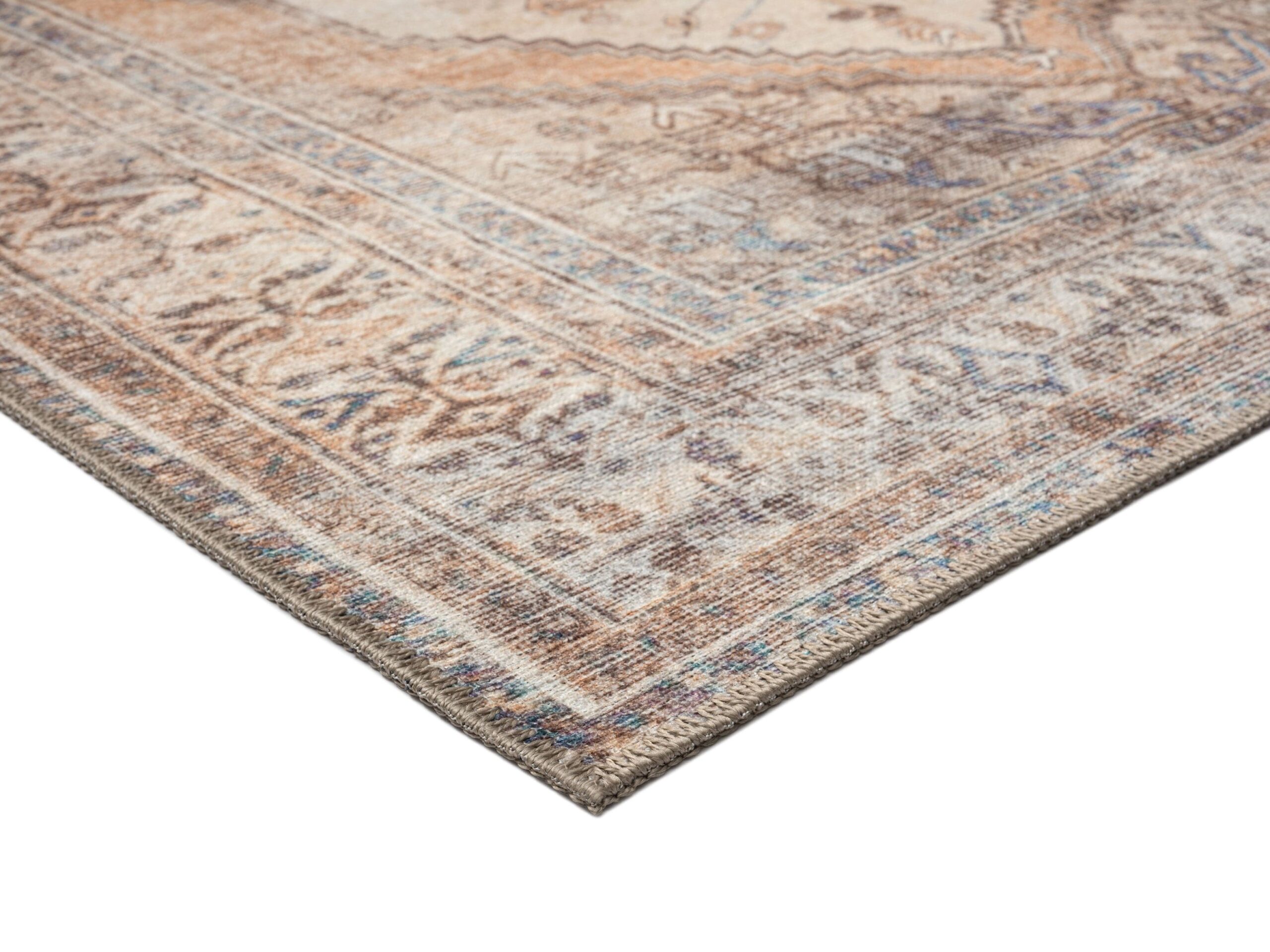 yvana brown and beige traditional distressed washable rug yvana brown and beige traditional distressed washable rug